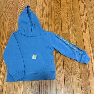 Carhartt Kids Hoodie in Blue with Logo Sleeve